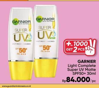 Promo Harga Garnier Light Complete Super UV SPF 50+ PA+++ Matte Finish 30 ml - Guardian