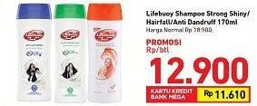 Promo Harga LIFEBUOY Shampoo Strong Shiny, Anti Hair Fall, Anti Dandruff 170 ml - Carrefour