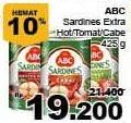 Promo Harga ABC Sardines Saus Tomat, Saus Cabai 425 gr - Giant