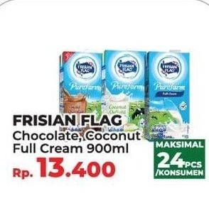 Promo Harga FRISIAN FLAG Susu UHT Purefarm Swiss Chocolate, Coconut Delight, Full Cream 900 ml - Yogya