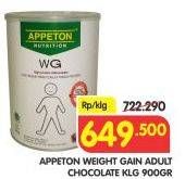 Promo Harga APPETON Weight Gain for Adults Chocolate 900 gr - Superindo
