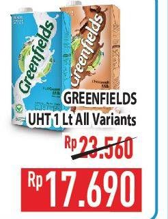 Promo Harga Greenfields UHT All Variants 1000 ml - Hypermart