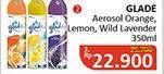 Promo Harga GLADE Aerosol Orange, Lemon, Wild Lavender 350 ml - Alfamidi