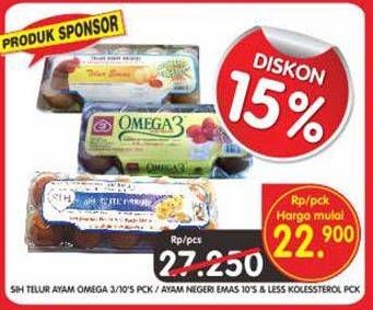 Promo Harga SIH Telur Omega 3, Negeri, Rendah Kolesterol 10 pcs - Superindo