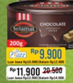Promo Harga SELAMAT Wafer Chocolate 200 gr - Alfamart