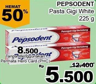 Promo Harga PEPSODENT Pasta Gigi Pencegah Gigi Berlubang White 225 gr - Giant