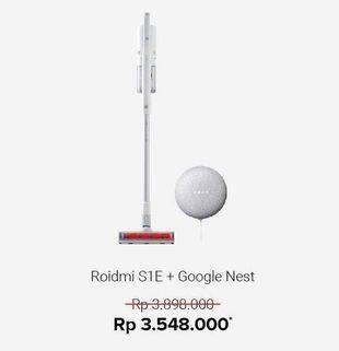 Promo Harga XIAOMI Roidmi Cordless Vacuum Cleaner S1E + GOOGLE Nest  - Erafone