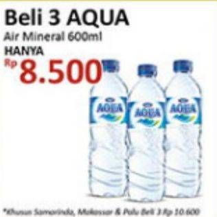 Promo Harga AQUA Air Mineral 600 ml - Indomaret