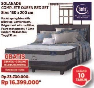 Promo Harga Serta Solanade Complete Queen Bed Set 160x200cm  - COURTS