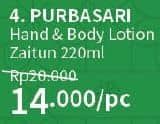 Promo Harga Purbasari Hand Body Lotion Zaitun 220 ml - Guardian
