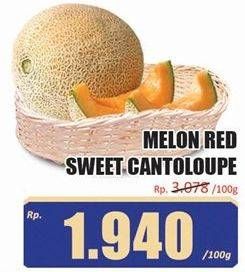 Promo Harga Melon Red Sweet Cantalope per 100 gr - Hari Hari