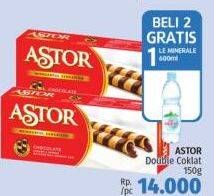 Promo Harga ASTOR Wafer Roll Double Chocolate 150 gr - LotteMart