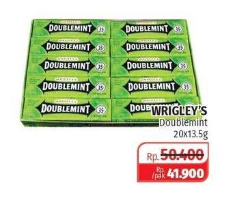 Promo Harga WRINGLEY Chewing Gum Double Mint per 20 pcs 13 gr - Lotte Grosir