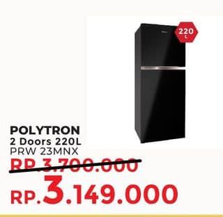 Promo Harga Polytron PRW 23MNX Kulkas 2 Pintu Belleza Jumbo 220 ltr - Yogya