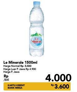 Promo Harga LE MINERALE Air Mineral 1500 ml - Carrefour