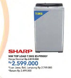 Promo Harga SHARP ES-F950P-GY | Washing Machine  - Carrefour
