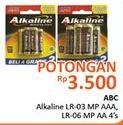 Promo Harga ABC Battery Alkaline LR-03, LR-6 4 pcs - Alfamidi