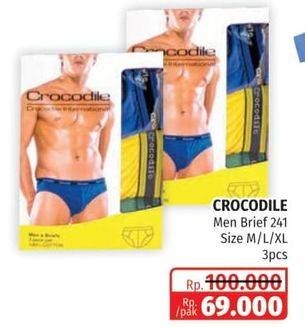 Promo Harga CROCODILE Underwear Reguler 241 3 pcs - Lotte Grosir