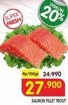 Promo Harga Salmon Fillet Trout per 100 gr - Superindo