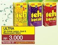 Promo Harga ULTRA Teh Kotak Lemon, Apple, Blackcurrant 300 ml - Yogya