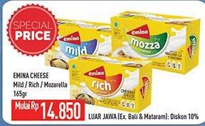 Promo Harga EMINA Cheddar Cheese Mild, Mozza, Rich 165 gr - Hypermart