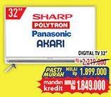 Promo Harga Digital TV 32 inch: Sharp, Polytron, Panasoni, Akari  - Hypermart