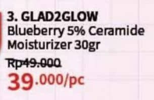 Promo Harga Glad2glow 5% Ceramide Moisturizer Blueberry 30 gr - Guardian