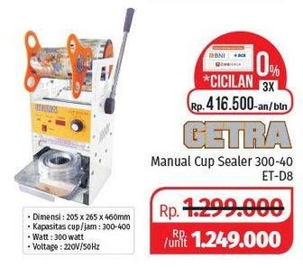 Promo Harga GETRA 300-40ET-D8S Cup Manual Sealer  - Lotte Grosir