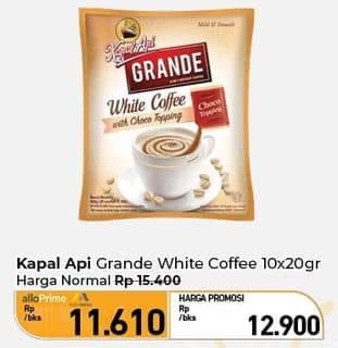 Promo Harga Kapal Api Grande White Coffee per 10 sachet 20 gr - Carrefour