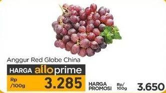 Promo Harga Anggur Red Globe RRC per 100 gr - Carrefour
