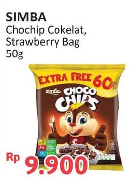 Promo Harga Simba Cereal Choco Chips Coklat, Strawberry 55 gr - Alfamidi