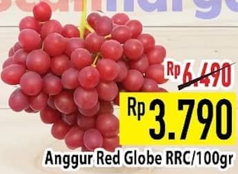 Promo Harga Anggur Red Globe RRC per 100 gr - Hypermart