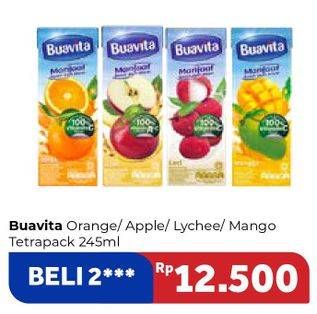 Promo Harga BUAVITA Fresh Juice Lychee, Mango, Orange, Apple 250 ml - Carrefour