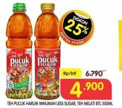 Promo Harga Teh Pucuk Harum Minuman Teh Less Sugar, Jasmine 500 ml - Superindo