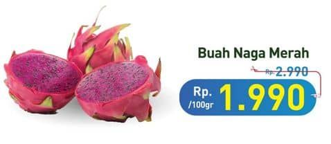 Promo Harga Buah Naga Merah per 100 gr - Hypermart