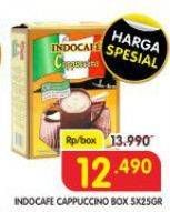 Promo Harga Indocafe Cappuccino per 5 sachet 25 gr - Superindo