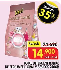 Promo Harga Total Detergent Powder de Perfumee 750 gr - Superindo