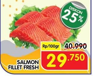 Promo Harga Salmon Fillet per 100 gr - Superindo