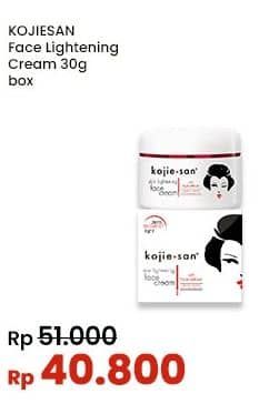 Kojie San Face Lightening Cream 30 gr Diskon 20%, Harga Promo Rp40.800, Harga Normal Rp51.000, Cashback 60% (Rp. 35.000) Tiap Belanja Rp. 60.000 Produk Sponsor Cosmetic/Face Care. S&K Berlaku, Cashback Rp2.000 dengan GOPAY min transaksi Rp40.000