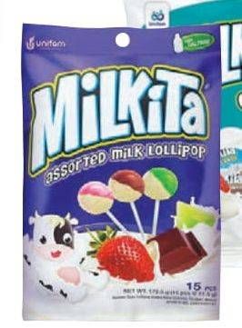 Promo Harga MILKITA Milk Lollipop 15 pcs - Lotte Grosir