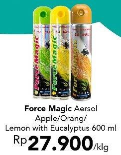Promo Harga FORCE MAGIC Insektisida Spray Green Apple, Orange, Lemon 600 ml - Carrefour