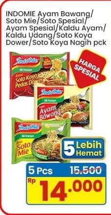 Promo Harga Indomie Mi Kuah Ayam Bawang, Soto Mie, Soto Spesial, Ayam Spesial, Kaldu Ayam, Soto Koya Nagih, Soto Koya Dower Pedas 65 gr - Indomaret