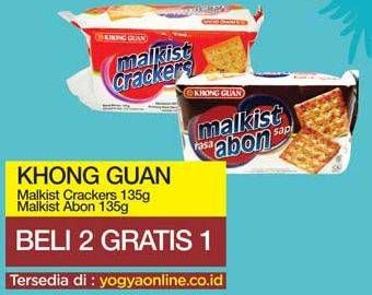 Promo Harga KHONG GUAN Malkist Crackers, Abon Sapi 135 gr - Yogya