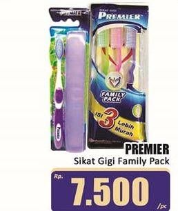 Promo Harga PREMIER Sikat Gigi Family Pack 3 pcs - Hari Hari