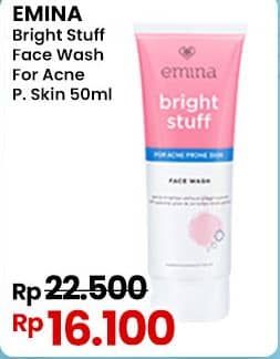 Promo Harga Emina Bright Stuff Face Wash Acne Prone Skin 50 ml - Indomaret