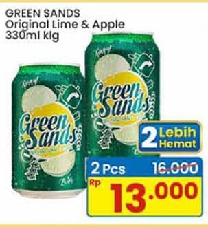 Promo Harga Green Sands Minuman Soda Lime Apple 330 ml - Indomaret