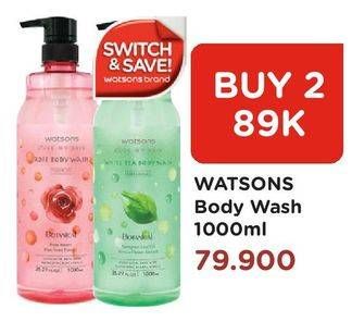 Promo Harga WATSONS Body Wash per 2 botol 1 ltr - Watsons