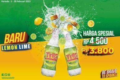 Promo Harga TEBS Sparkling Lemon Lime 300 ml - Alfamidi