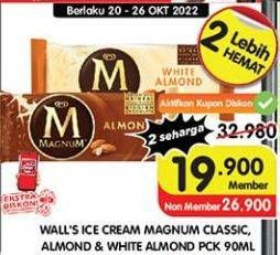 Promo Harga Walls Magnum Classic, White Almond 90 ml - Superindo