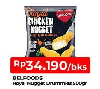 Promo Harga BELFOODS Royal Nugget Chicken Nugget Drummies 500 gr - TIP TOP
